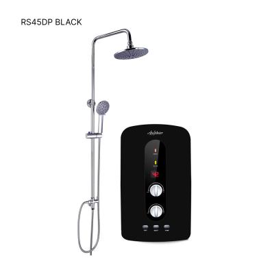 TPS-32N1 - With Booster + Doble Pole Switch & Box - Chrome Rain Shower - Color White/Black