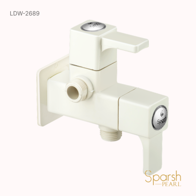 2 Way Angle Valve 15mm White - LDW-2689
