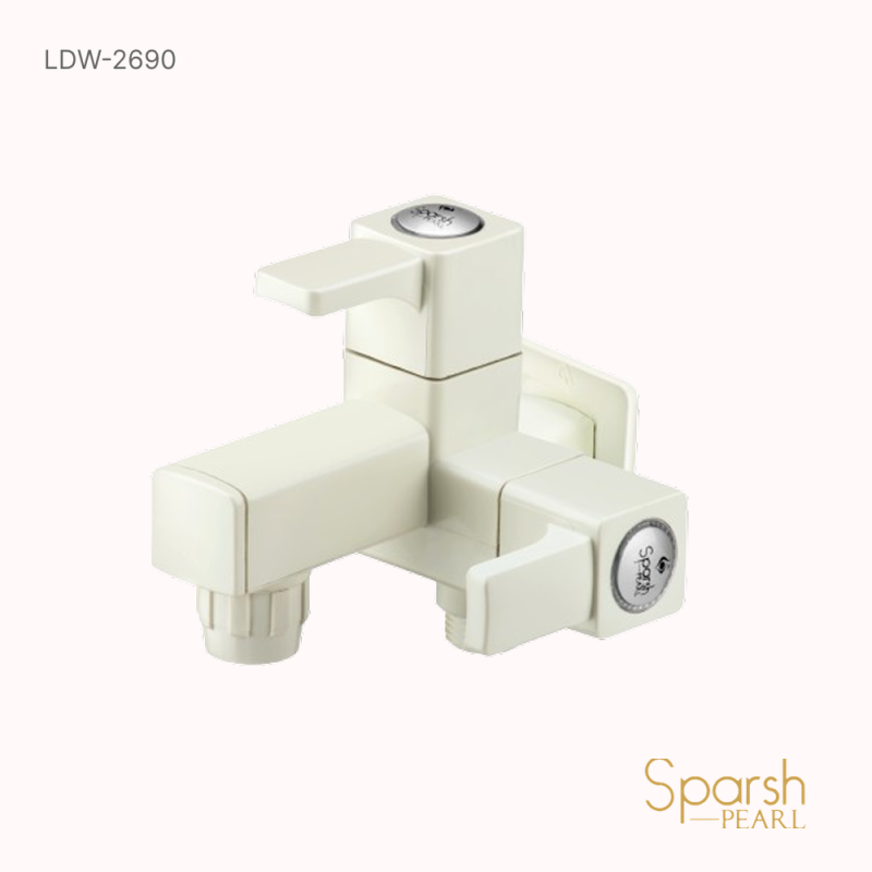 2 Way Bib Cock 15mm White - LDW-2690